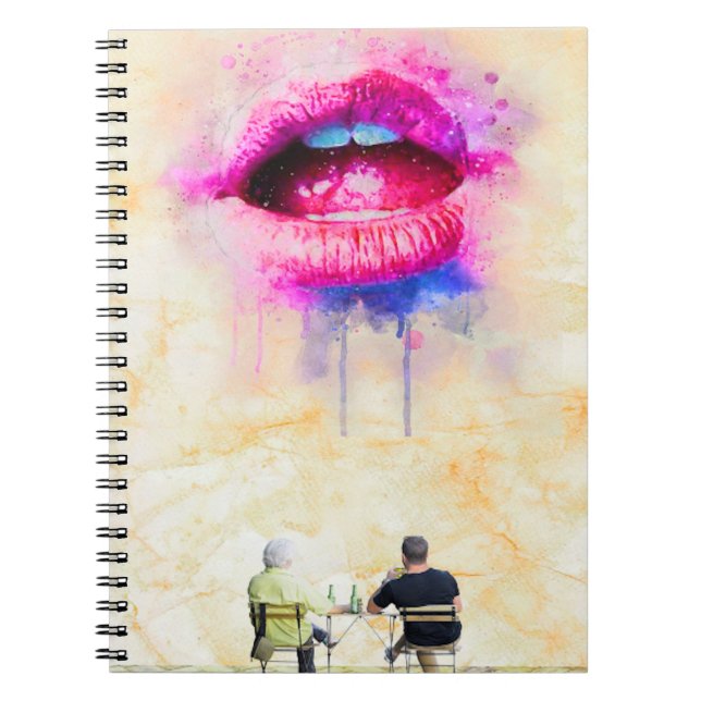  Glamorous Pink Lip Illustration Notizblock (Vorderseite)