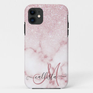 Glamorous Pink White Glitter Marble Gradient Schat Case-Mate iPhone Hülle