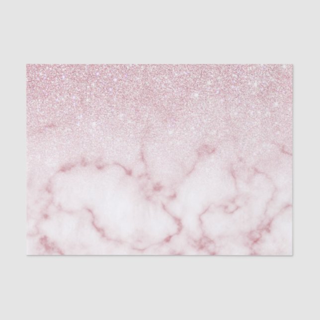 Glamorous Pink White Glitter Marble Gradient Schat Seidenpapier (Vorderseite)