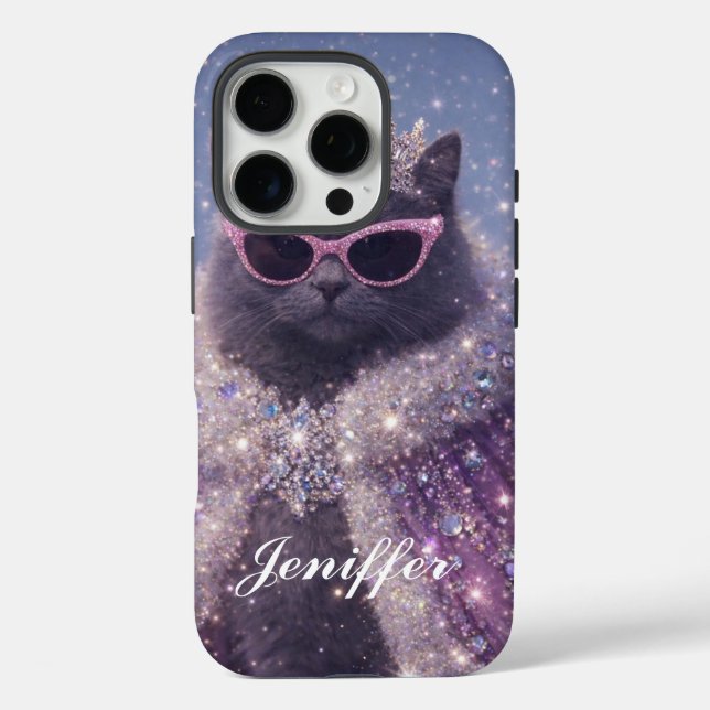 Glamorous Queen Cat Sparkling Fantasy Portrait     Case-Mate iPhone Hülle (Rückseite)