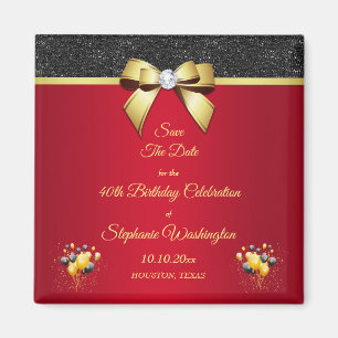 Glamorous Romantic Elegance Birthday Save the Date Magnet