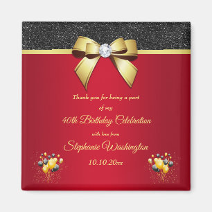 Glamorous, Romantic Elegance Birthday Thank You Magnet