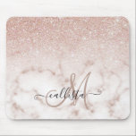 Glamorous Rose Gold White Glitter Marble Gradient Mousepad<br><div class="desc">Dieses elegante und mädchenhafte Design ist perfekt für die trendige und stilvolle Mode. Es verfügt über ein Imitat gedruckt Rose Gold funkelnd Glitzer ombre Farbverlauf auf einer Rose rosa und weiß Marmor Stein Muster Hintergrund. Es ist glamourös, elegant, luxuriös, modern und elegant. ***WICHTIGE HINWEIS FÜR DESIGN: Für individuelle Designanfragen, wie...</div>