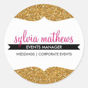 GLAMOROUS SIEGEL stilvoller Glitzer funkelnd goldf Runder Aufkleber