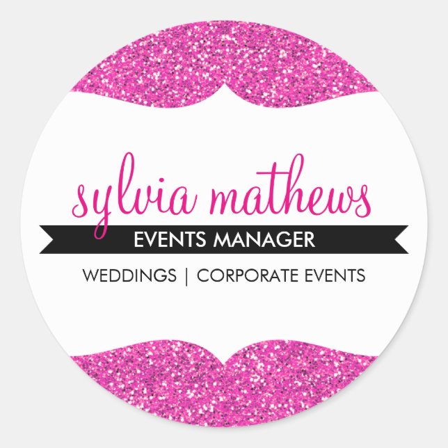 GLAMOROUS SIEGEL stilvoller Glitzer funkelnd hell  Runder Aufkleber (Vorderseite)