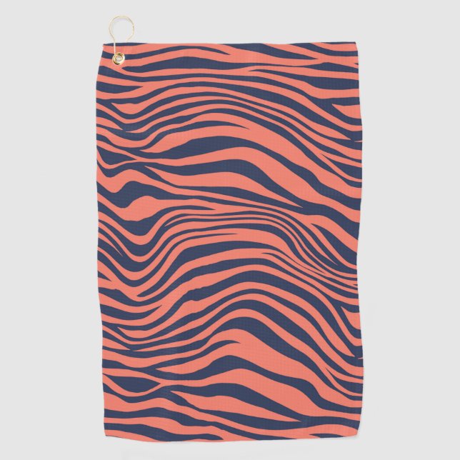 Glamorous Tiger Stripes Animal Print Golfhandtuch (Vorderseite)