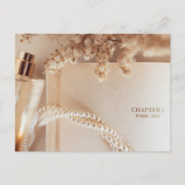 glamorous Vintage Literary Flat Lay Art Postkarte