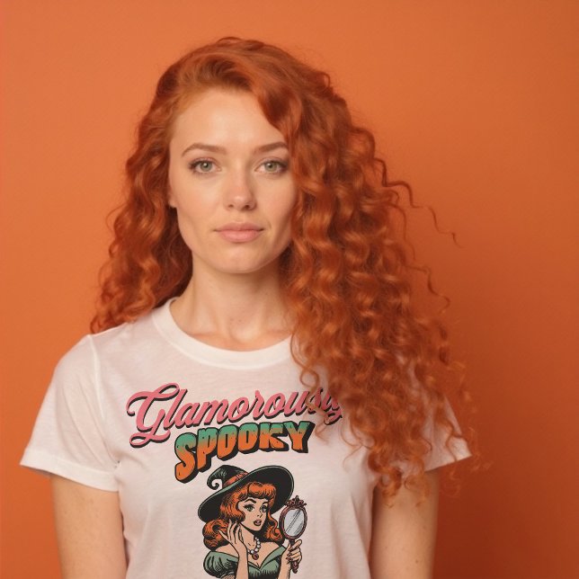 Glamorreich Spooky Vintag HexenHalloween-Shirt T-Shirt (Glamorously Spooky Vintage Witch Halloween Shirt)