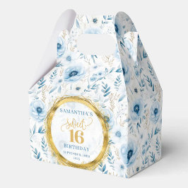 Glamour 16 . Geburtstag Dusty Blue Gold Gevor Box Geschenkschachtel