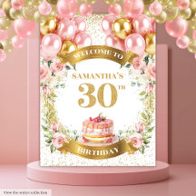 Glamour 30. Geburtstag Blush Gold Party Display