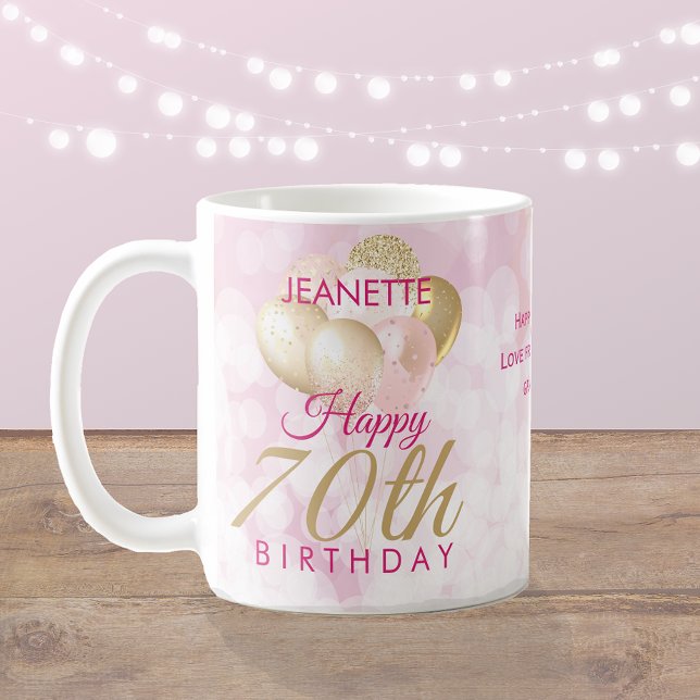 Glamour 70. Geburtstagsballon Kaffeetasse (Von Creator hochgeladen)