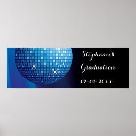 Glamour Abschluss Blue Party Diskothek Ball Poster