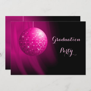 Glamour Abschluss Pink Party Diskothek Ball Einladung