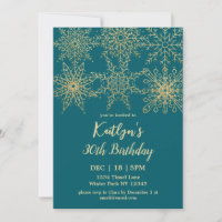 Glamour Aquamarin Gold Winter 30. Geburtstag