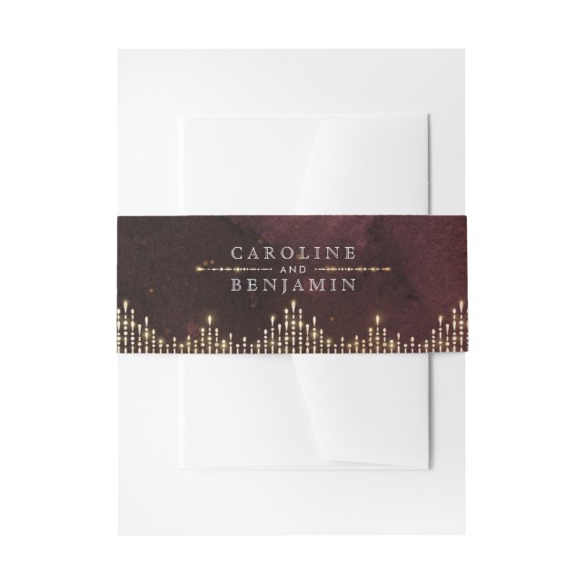 Glamour Art Deco Burgund Einladungsbanderole (Vorderseite Beispiel)