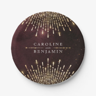 Glamour Art Deco Burgund Pappteller