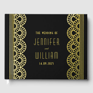 Glamour Art Deco Fan Wedding Gästebuch