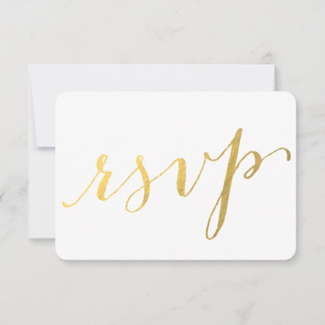 Glamour aus Goldfolie | RSVP-Hochzeitkarte RSVP Karte (Vorderseite)