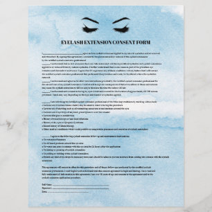 Glamour Azure EYELASH EXTENSION CONSENT FORMULAR Flyer