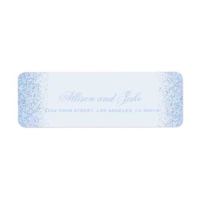 Glamour Baby Blue Glitzer Address Labels (Vorne)