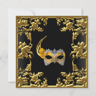 Glamour-Ball-Einladung Elegant Schwarz Gold Einladung