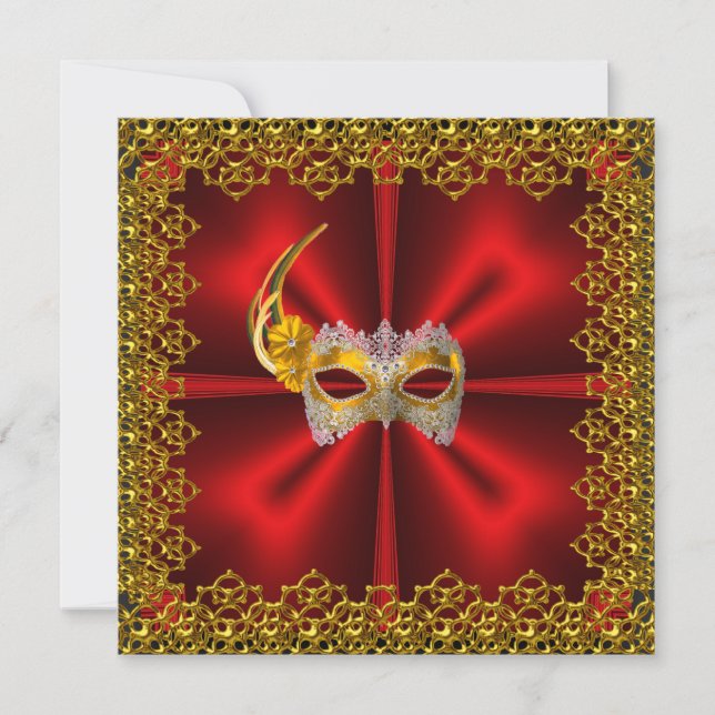 Glamour Ball Einladung Elegantes Rotes Gold