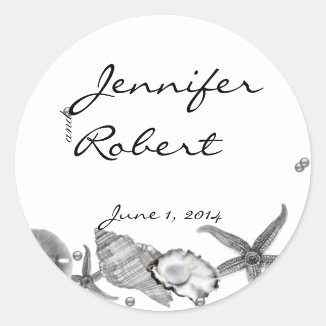 Glamour Beach in Silver Envelope Seal Runder Aufkleber (Vorderseite)