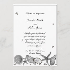 Glamour Beach in Silver Wedding Einladung