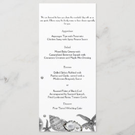 Glamour Beach in Silver Wedding Menu Menükarte
