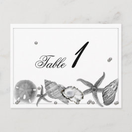 Glamour Beach in Silver Wedding Tischnummer