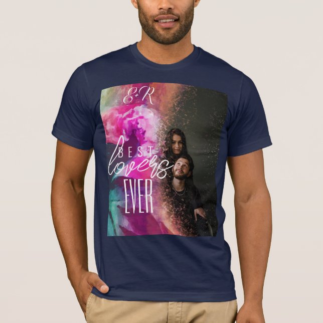 Glamour Best Lovers jemals Floral Overlay Foto T-Shirt (Vorderseite)