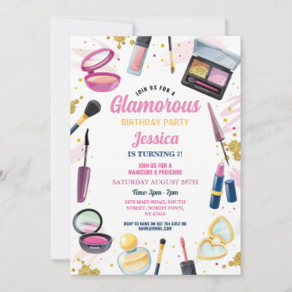 Glamour Birthday Beauty Manicé Party Einladung