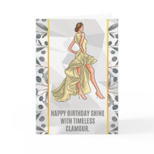 "Glamour Birthday Card - Elegante Mode