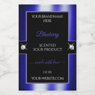 Glamour Black Blue Shiny Brilliant Produktetikett Lebensmitteletikett