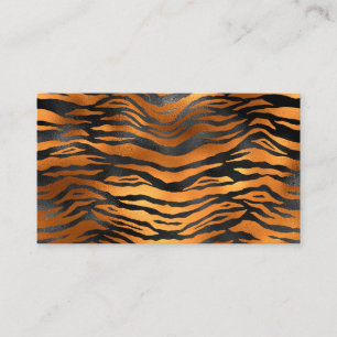 Glamour Black Brown Tiger Stripes Animal Print Visitenkarte