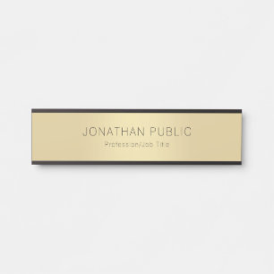 Glamour Black Gold Template Modern Beruflich Türschild