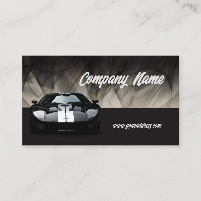 Glamour Black Sports Car Business Card Visitenkarte (Vorderseite)