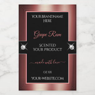 Glamour Black Wine Red Brilliants Produktetikett Lebensmitteletikett