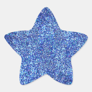 Glamour Blank Blue Glitzer Look Modern Template Stern-Aufkleber