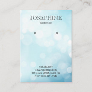 Glamour Blue Bokeh Juwelier Earring Display Visitenkarte