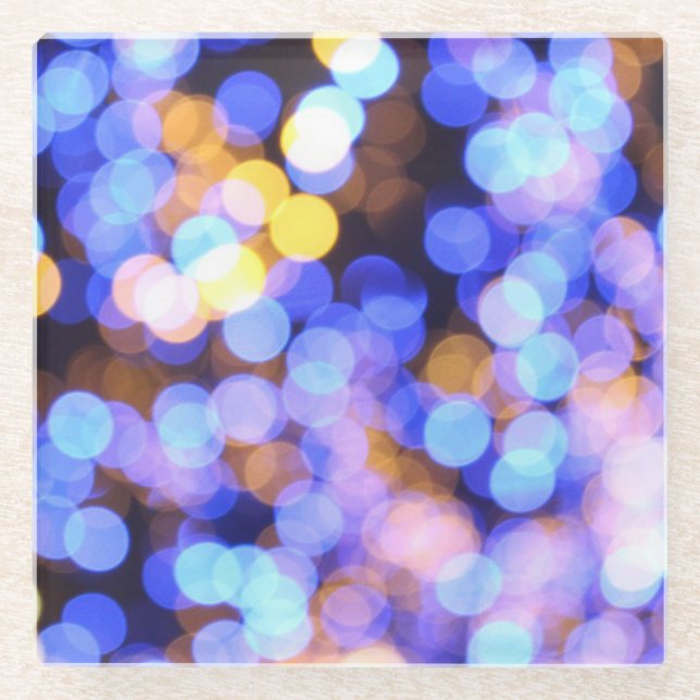 Glamour Blue Lights Getränkekammer Glasuntersetzer (Vorderseite)