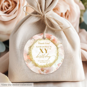 Glamour Blush Ivory Gold Geburtstag Danke Tags Geschenkanhänger