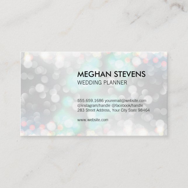 Glamour Bokeh Wedding Planner Terminkarte (Vorderseite)