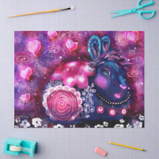 Glamour Bunny Rabbit Whimsical Floral Decoupage Seidenpapier