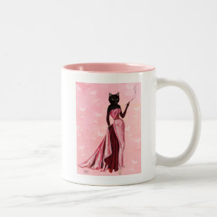 Glamour Cat Pink Zweifarbige Tasse