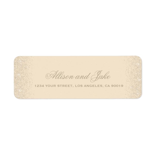 Glamour Champagner Glitzer Address Labels (Vorne)
