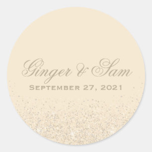Glamour Champagner Glitzer Wedding Stickers