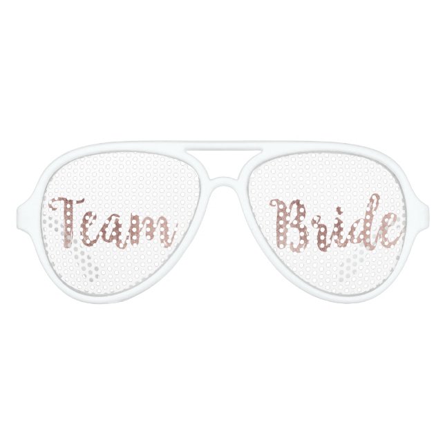 Glamour Chic Rose Gold Team Bride Sonnenbrille (Vorderseite)