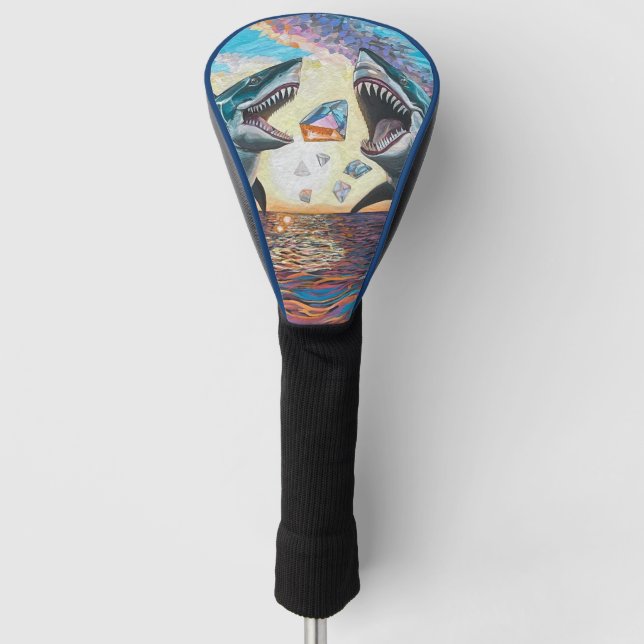 Glamour Chomp-Shark Breaching for Shiny Gems- Golf Headcover (Vorderseite)