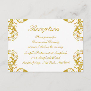Glamour Damask Wedding Empfang Card Einladung